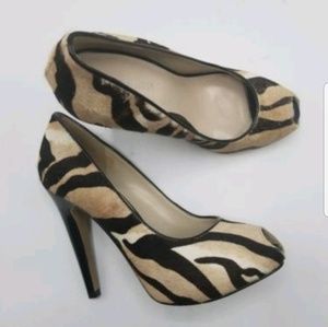 Nine West 7 Medium Brown Animal Print Cow Leather